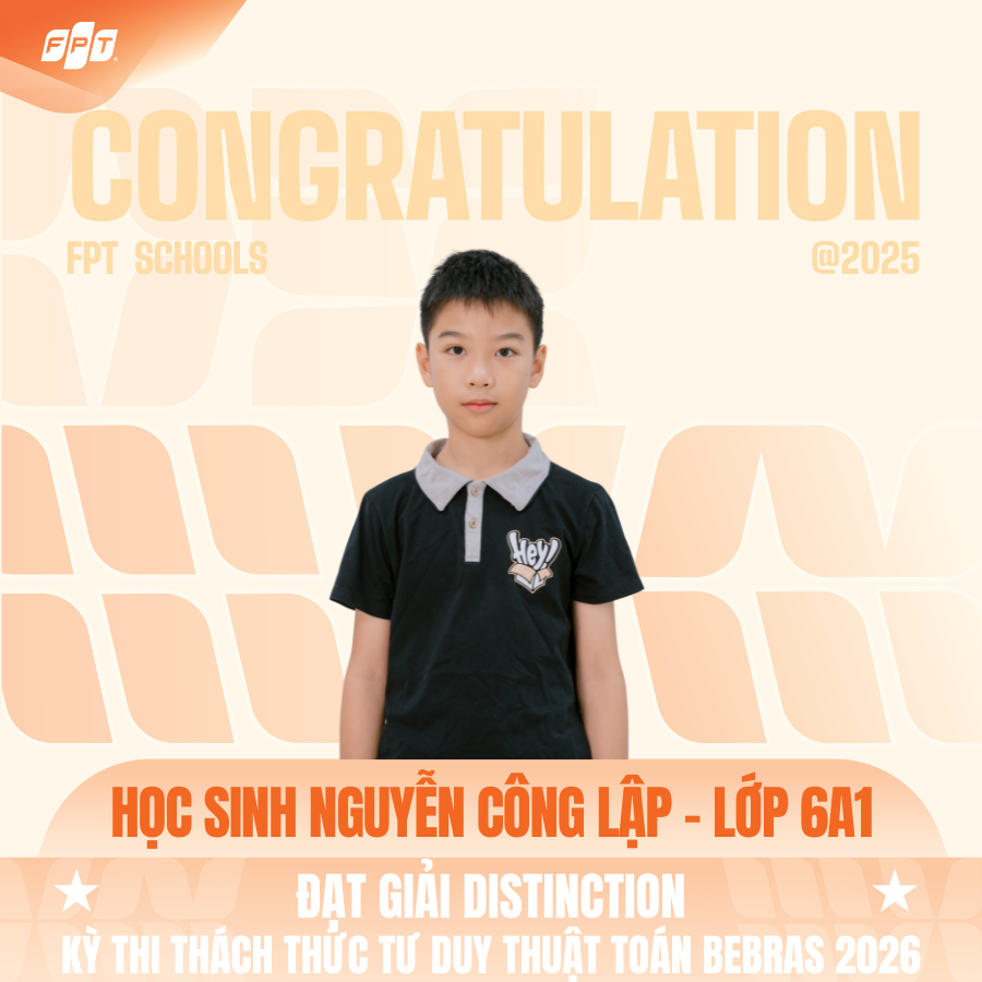 Học sinh FTP School Thanh Hoá đạt thành tích ấn tượng tại kỳ thi BEBRAS