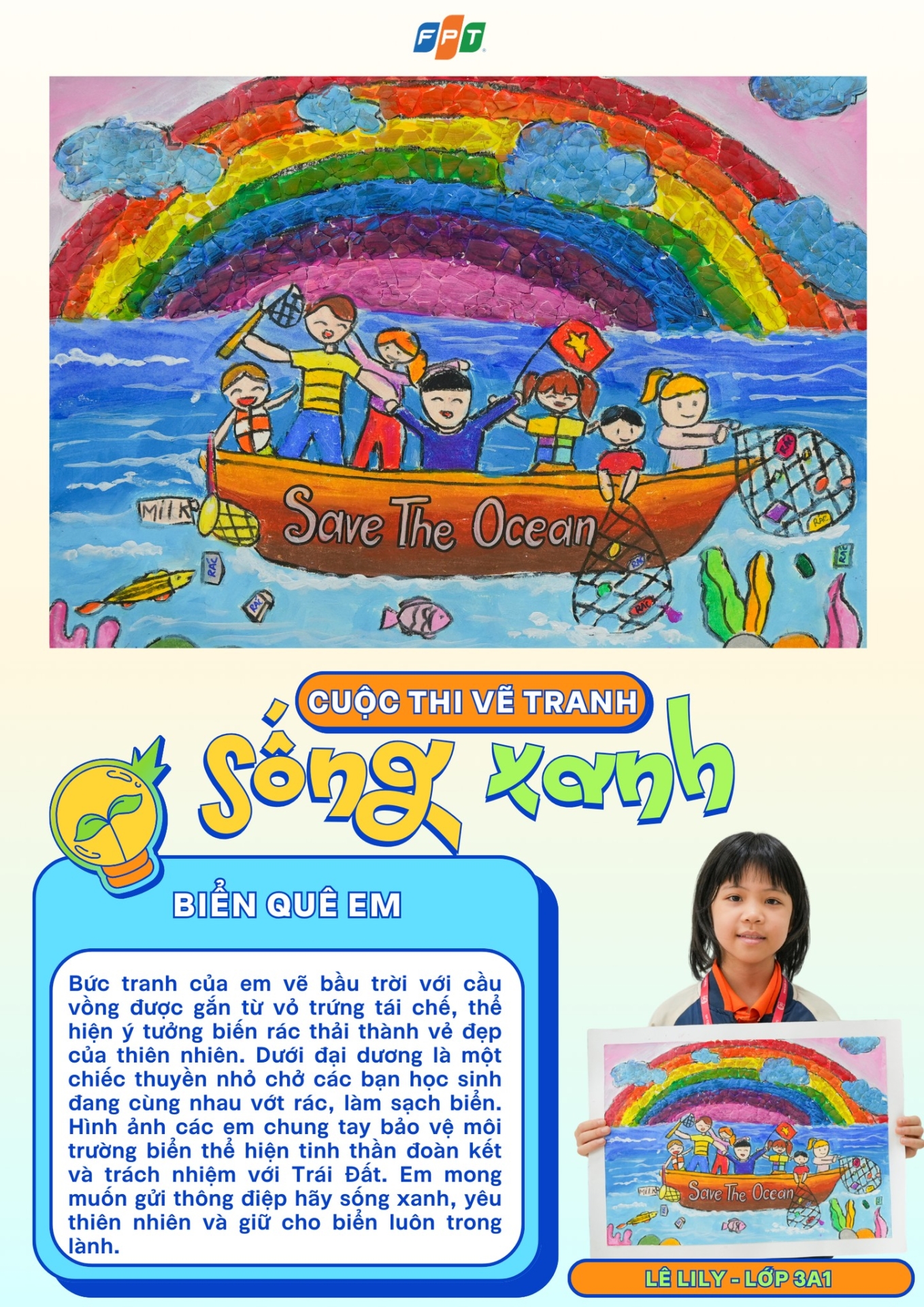 Hoạ sĩ nhí Nhà F lan toả thông điệp sống xanh qua cuộc thi Đan Mạch trong mắt em 2025-2026