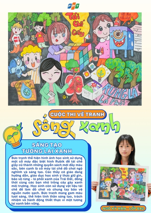 Hoạ sĩ nhí Nhà F lan toả thông điệp sống xanh qua cuộc thi Đan Mạch trong mắt em 2025-2026