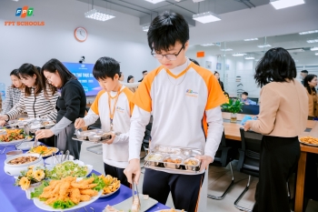 Học sinh, giáo viên Fschool Thanh Hóa hào hứng trải nghiệm thực đơn bán trú mới